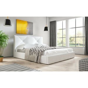 Čalouněná postel KARINO rozměr 180x200 cm Bílá