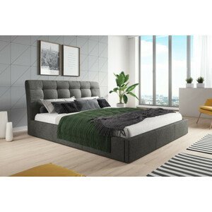 Čalouněná postel ADLO rozměr 80x200 cm Tmavě šedá