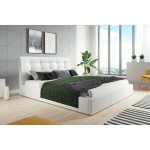 Čalouněná postel ADLO rozměr 90x200 cm Bílá