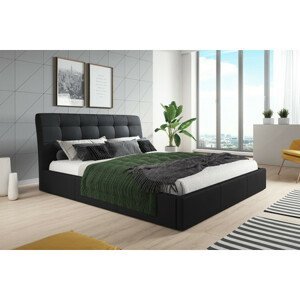 Čalouněná postel ADLO rozměr 90x200 cm Černá