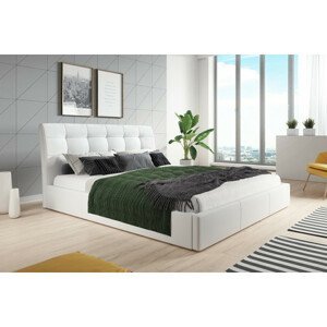 Čalouněná postel ADLO rozměr 140x200 cm Bílá