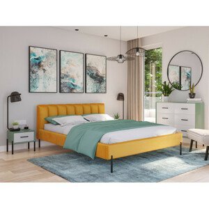 Čalouněná postel MILAN rozměr 140x200 cm Zlatá