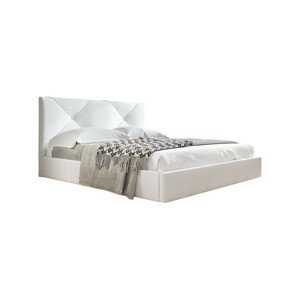 Čalúnená posteľ KARINO rozmer 140x200 cm Biela eko-koža