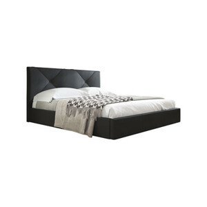 Čalúnená posteľ KARINO rozmer 180x200 cm Čierna eko-koža