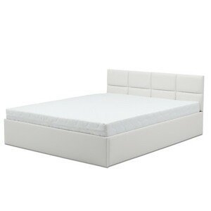 Čalúnená posteľ MONOS II s matracom rozmer 160x200 cm Biela eko-koža