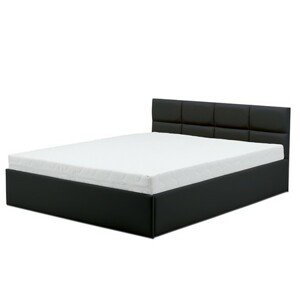 Čalúnená posteľ MONOS II s matracom rozmer 160x200 cm Čierna eko-koža