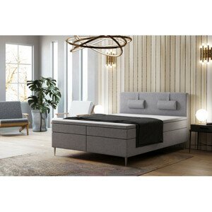 Čalouněná postel Brooklyn bez úložného prostoru 140x200 cm Světle šedá