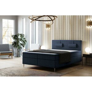 Čalouněná postel Brooklyn bez úložného prostoru 160x200 cm Modrá