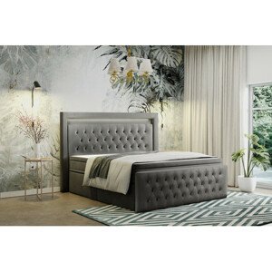 Čalúnená posteľ CESAR 120x200 cm Ľavá Tmavo šedá