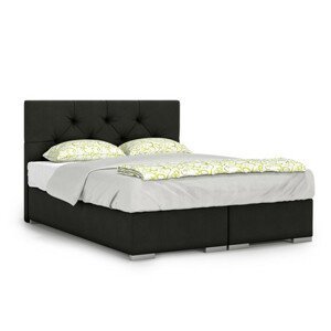 Čalúnená posteľ London 90x200 cm Pravá Čierna
