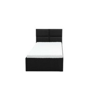 Čalouněná postel MONOS II s matrací rozměr 90x200 cm - Eko-kůže Černá eko-kůže Bonelová matrace