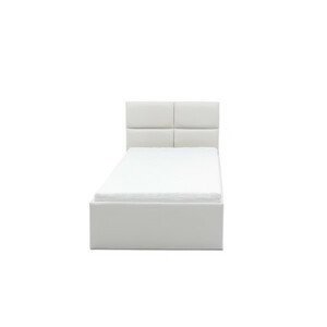 Čalouněná postel MONOS II s matrací rozměr 140x200 cm - Eko-kůže Bílá eko-kůže Pěnová matrace