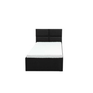 Čalouněná postel MONOS II s matrací rozměr 140x200 cm - Eko-kůže Černá eko-kůže Pěnová matrace