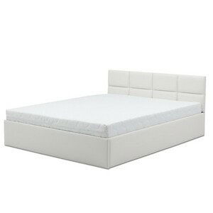 Čalouněná postel MONOS II s matrací rozměr 160x200 cm - Eko-kůže Bílá eko-kůže Bonelová matrace