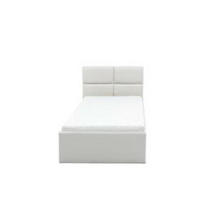 Čalouněná postel MONOS II s matrací rozměr 90x200 cm - Eko-kůže Bílá eko-kůže Taštičková matrace