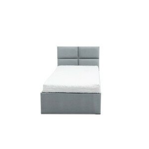 Čalouněná postel MONOS s matrací rozměr 90x200 cm Světle šedá Taštičková matrace