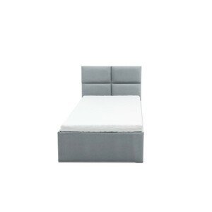 Čalouněná postel MONOS s matrací rozměr 90x200 cm Světle šedá Pěnová matrace