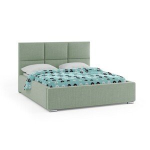 Čalúnená posteľ NOVATIC 140x200 cm Tmavo zelená