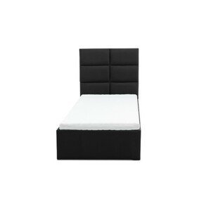Čalouněná postel TORES II s matrací rozměr 90x200 cm - Eko-kůže Černá eko-kůže Pěnová matrace