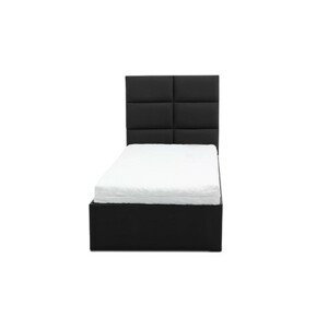 Čalouněná postel TORES II s matrací rozměr 140x200 cm - Eko-kůže Černá eko-kůže Taštičková matrace
