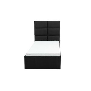 Čalouněná postel TORES II s matrací rozměr 140x200 cm - Eko-kůže Černá eko-kůže Pěnová matrace