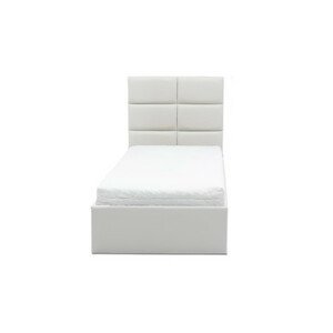 Čalouněná postel TORES II s matrací rozměr 90x200 cm - Eko-kůže Bílá eko-kůže Bonelová matrace