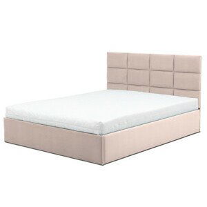 Čalouněná postel TORES s matrací rozměr 160x200 cm Tyrkysová Pěnová matrace