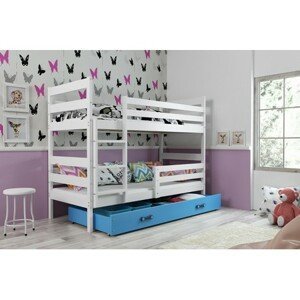 Detská poschodová posteľ ERYK 160x80 cm Modrá Biela