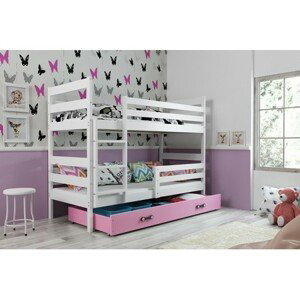 Detská poschodová posteľ ERYK 200x90 cm Ružová Biela