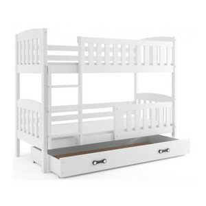 Detská poschodová posteľ KUBUS s úložným priestorom 90x200 cm - biela Biela