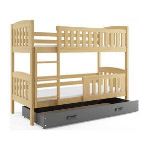 Detská poschodová posteľ KUBUS s úložným priestorom 80x190 cm - borovica Šedá