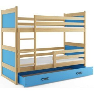 Detská poschodová posteľ RICO 200x90 cm Borovica Modrá