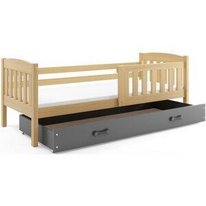 Detská posteľ KUBUS s úložným priestorom 80x160 cm - grafit Šedá