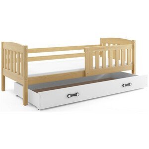 Detská posteľ KUBUS s úložným priestorom 80x160 cm - grafit Biela