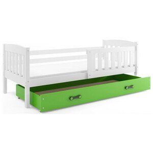 Detská posteľ KUBUS s úložným priestorom 80x160 cm - biela Zelená