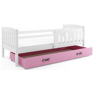 Detská posteľ KUBUS s úložným priestorom 80x190 cm - biela Ružová