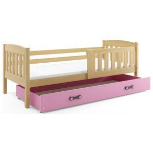 Detská posteľ KUBUS s úložným priestorom 90x200 cm - borovica Ružová