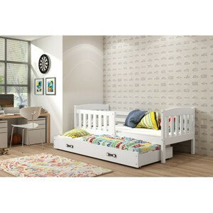 Detská posteľ KUBUS s výsuvnou posteľou 90x200 cm - biela Biela