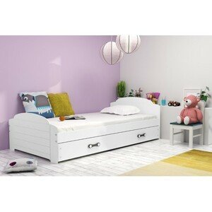 Detská posteľ LILI biela 200x90 cm Ružová