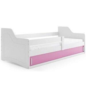 Detská posteľ SOFIX s úložným priestorom 80x160 cm - biela Ružová
