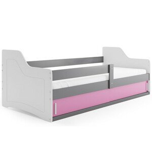 Detská posteľ SOFIX s úložným priestorom 80x160 cm - grafit Ružová