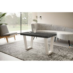 Konferenční stolek LOFT TRAPEZ 100x60 cm Bílá Černá