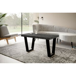 Konferenční stolek LOFT TRAPEZ 100x60 cm Černá Bílá