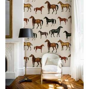 Wallcolours WALLCOLORS Horses Beige wallpaper - tapeta POVRCH: Prowall Canvas