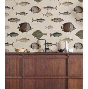 Wallcolours WALLCOLORS Under the Sea Beige wallpaper - tapeta POVRCH: Prowall Canvas