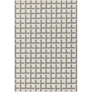 ASIATIC LONDON Alfresco Antibes White Grey Grid - koberec ROZMER CM: 200 x 290