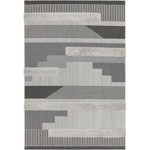 ASIATIC LONDON Alfresco Monty Black Grey Geometric - koberec ROZMER CM: 200 x 290