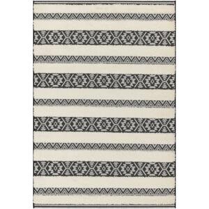 ASIATIC LONDON Alfresco Monty Black Cream Stripe - koberec ROZMER CM: 120 x 170