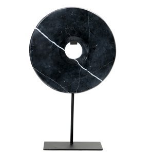 BAZAR BIZAR The Marble Disc on Stand - Black - L stojacia dekorácia