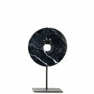 BAZAR BIZAR The Marble Disc on Stand - Black - M stojacia dekorácia